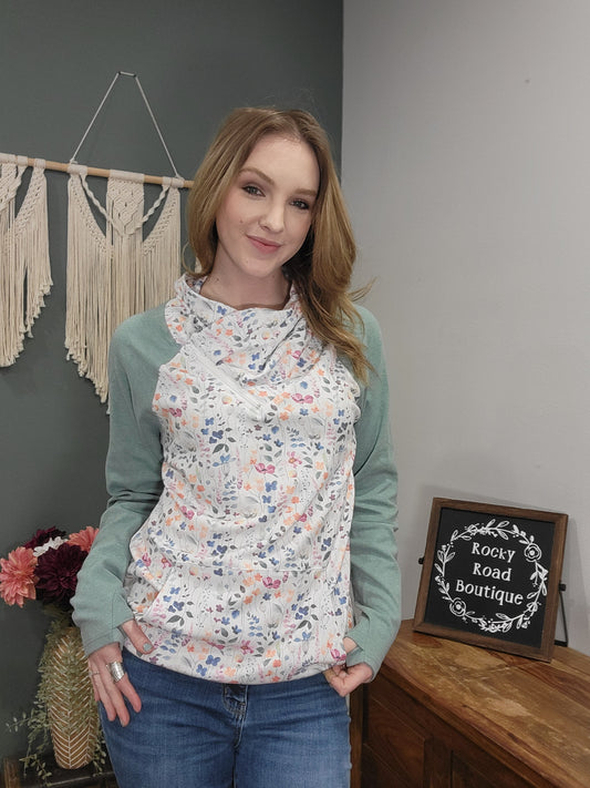 Michelle Mae Quarter Zip Mock Neck Sweatshirt