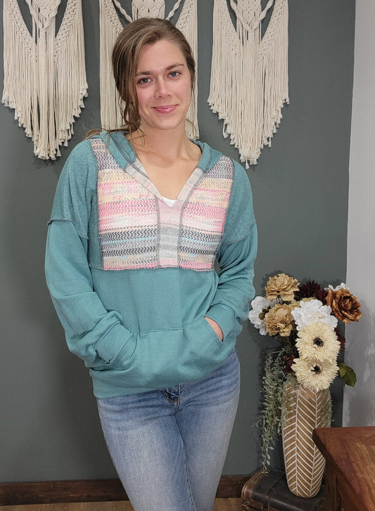 Lovely Melody Multi Teal Long Sleeve