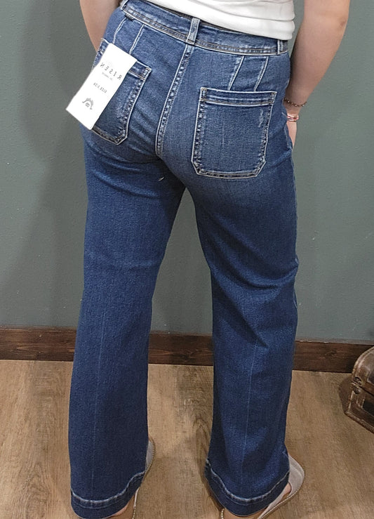 Risen High Rise Straight With Front Welt Pockets