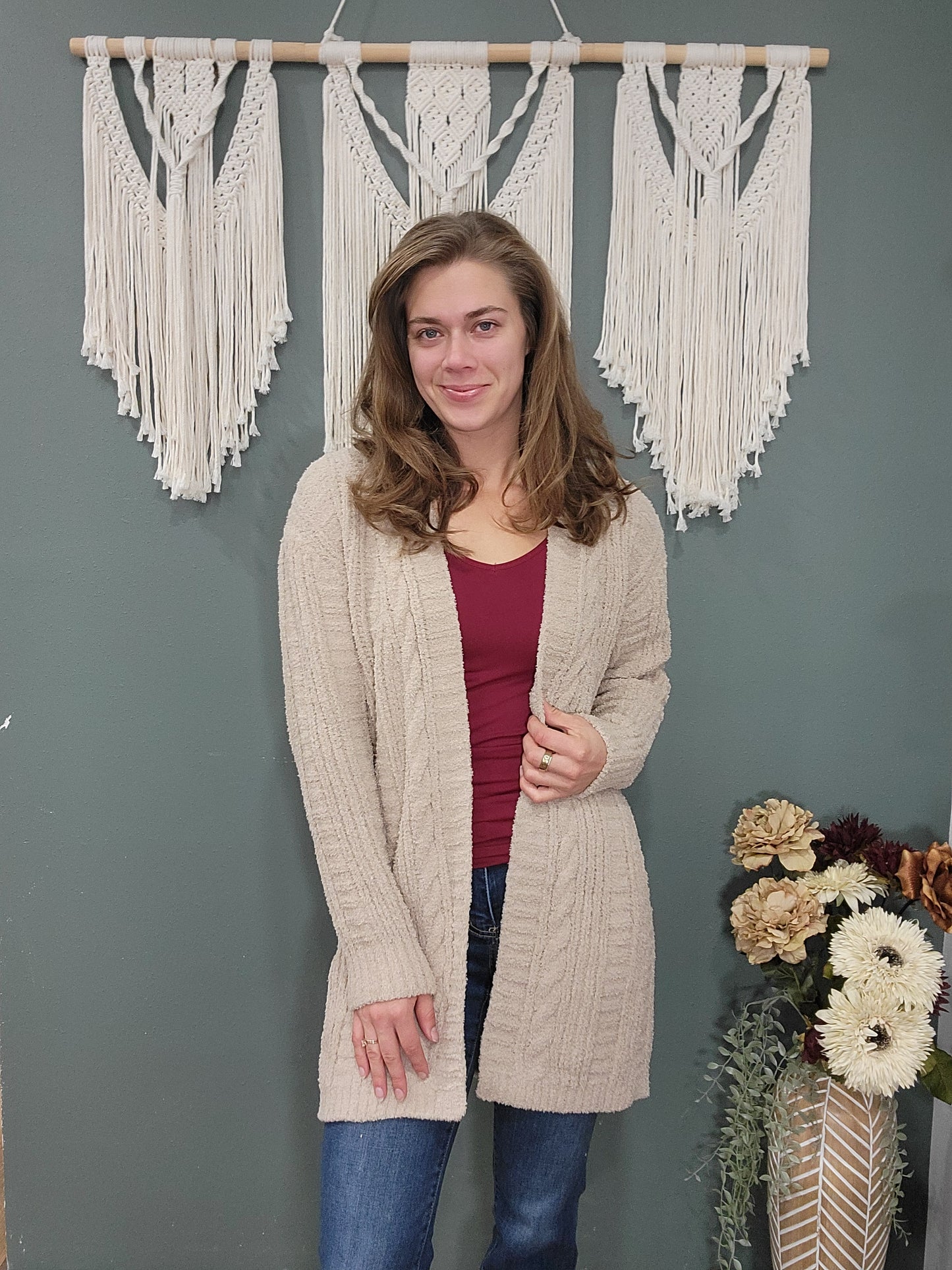 ComfyLuxe Chunky Knit Cardigan / Beige