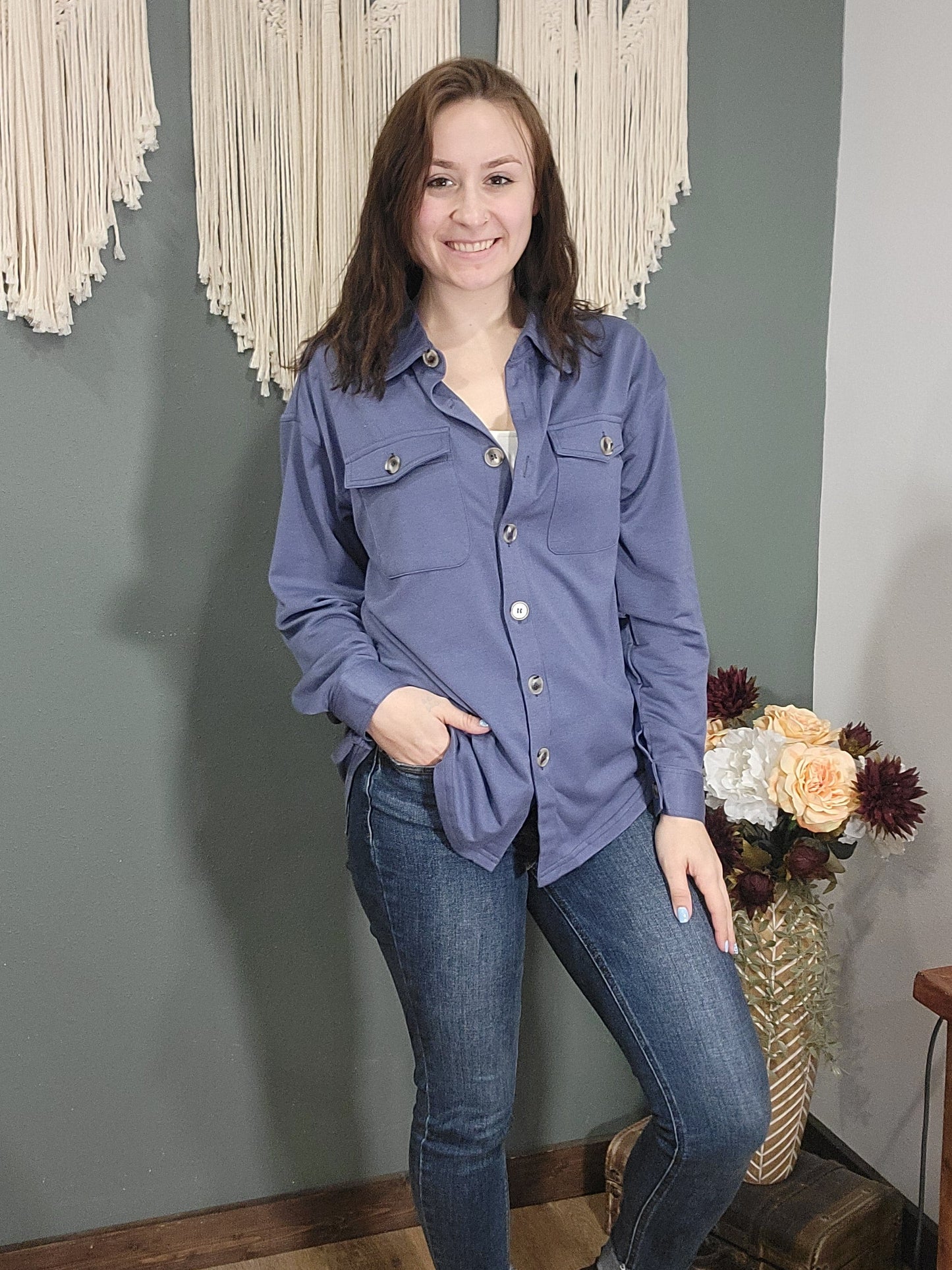 Michelle Mae Navy Button Up Shirt