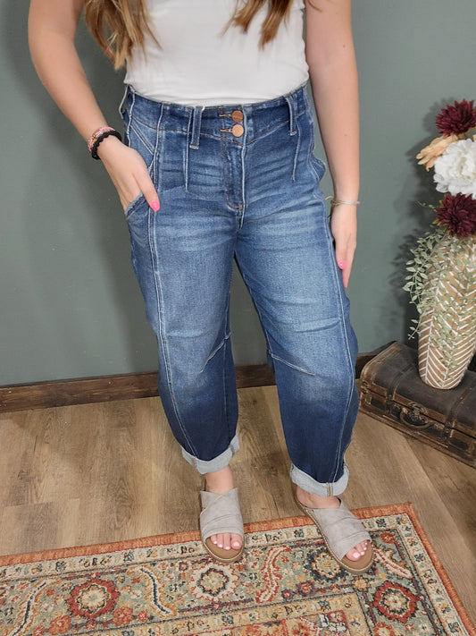 Risen Slouchy Ankle Barrel with Cuffed Hem