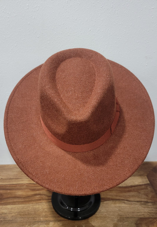CC Beanie Fedora Hat - Heather Rust