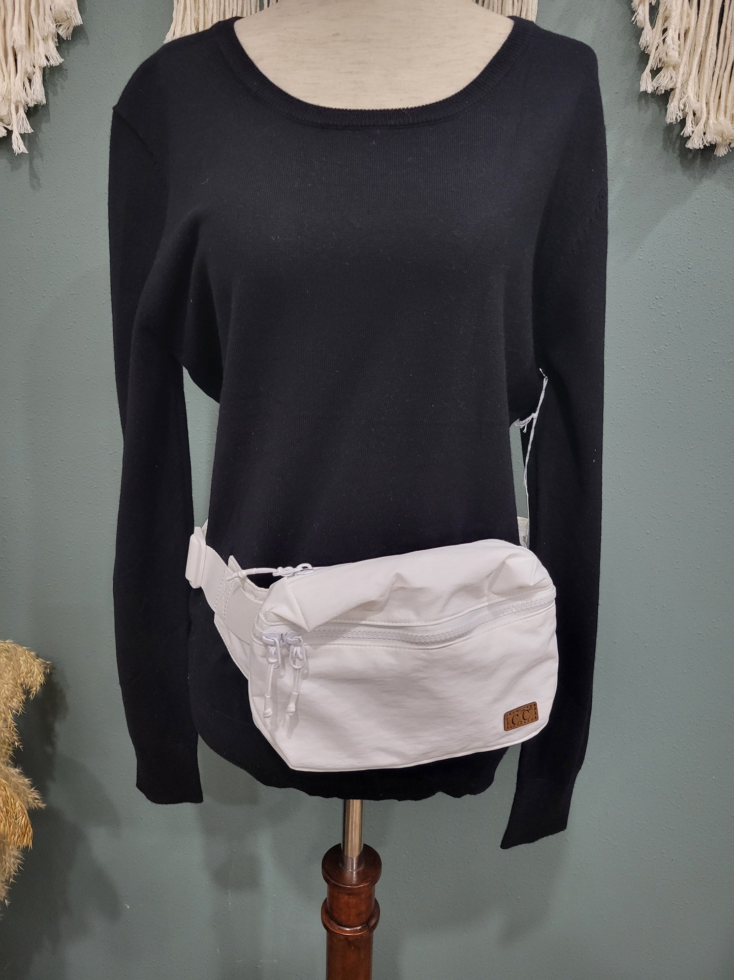 C.C White Large Belt Bag