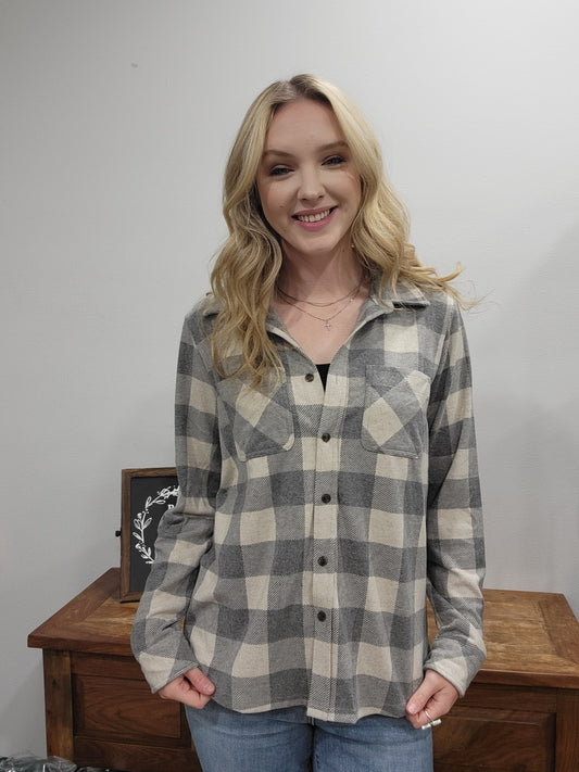 Panache Grey/Cream Buffalo Plaid