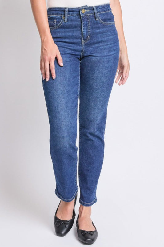 Royalty High Rise Dark Wash Tummy Control Straight Leg Jean