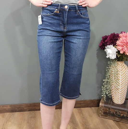 Royalty Tummy Control Dark Wash Capri Jean