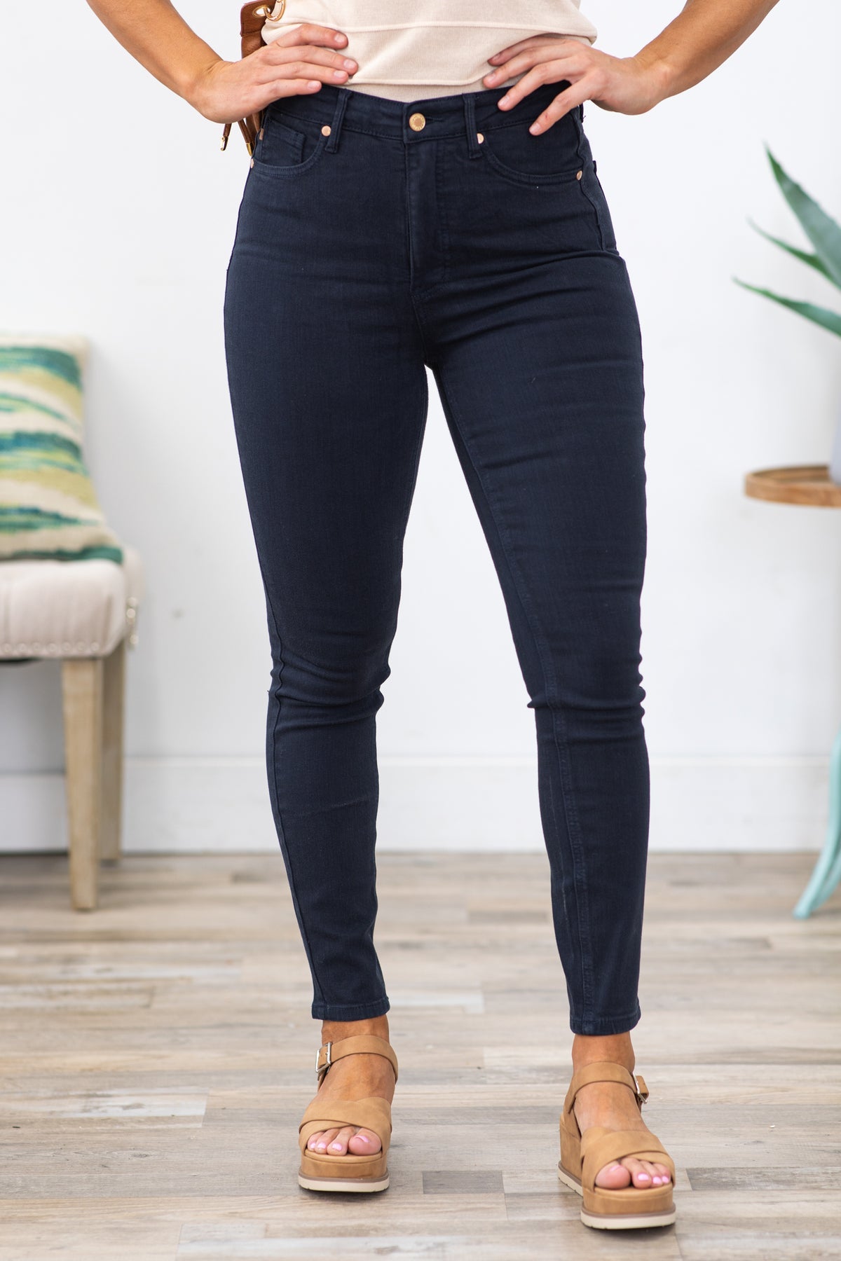 Judy Blue Tummy Control Navy Blue Skinny Jeans