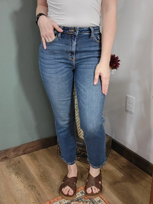Zenana Cropped Slim Straight Jean