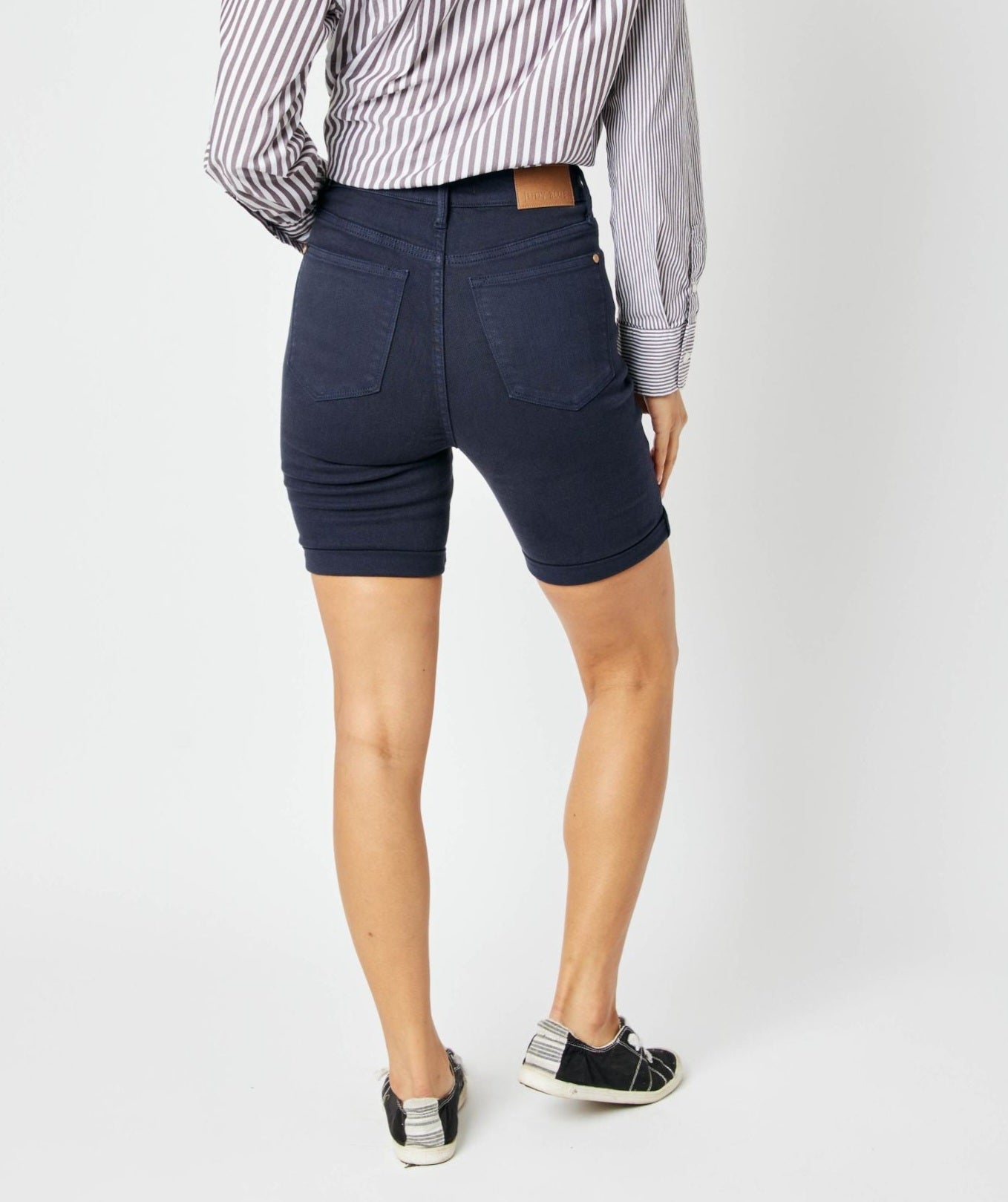 Judy Blue Navy Tummy Control Bermuda Shorts