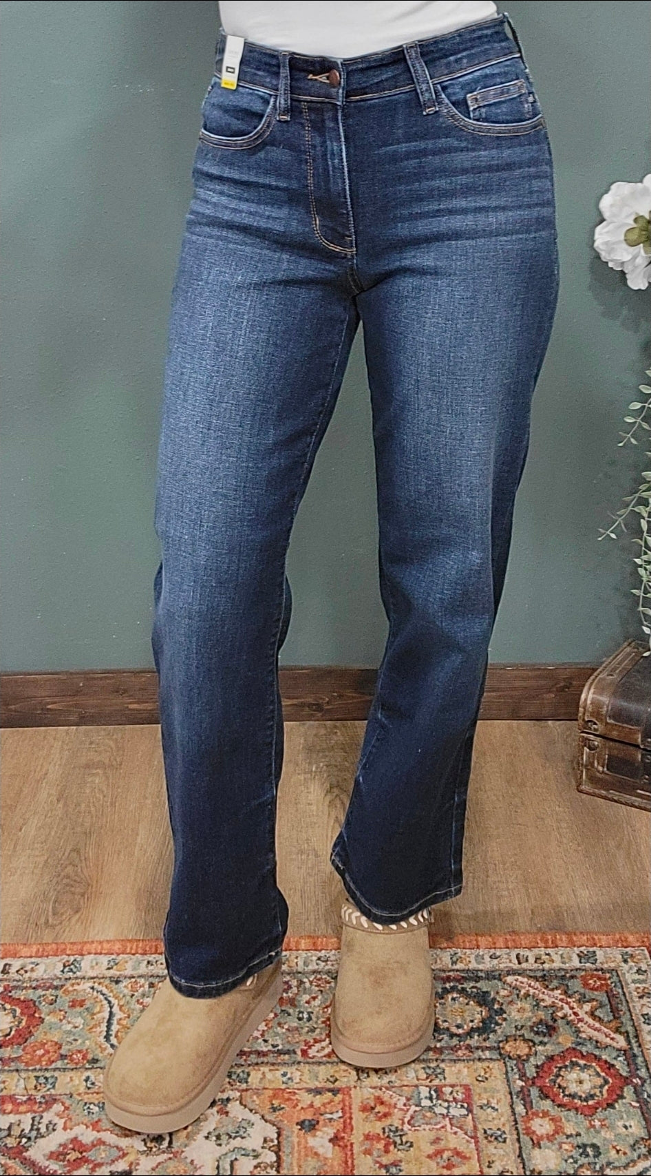 Judy Blue Mid-Rise Straight- Long 34" Inseam