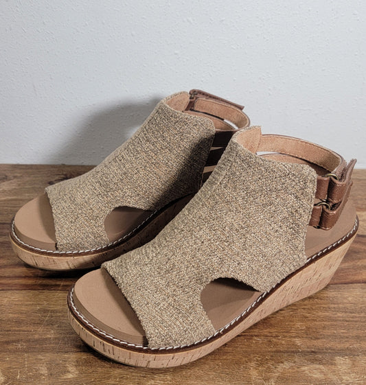 Corkys Falling Hard Wedge Sandal - Tan