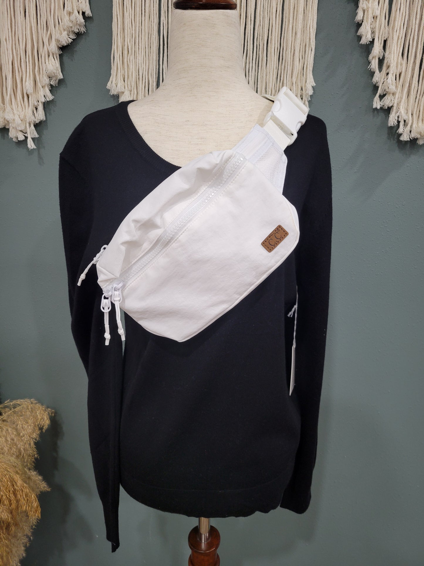 C.C White Large Belt Bag