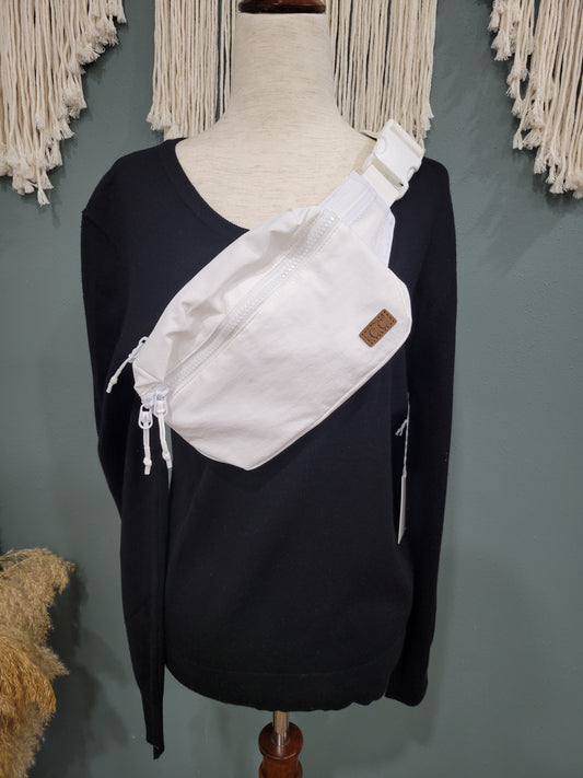 C.C White Large Belt Bag