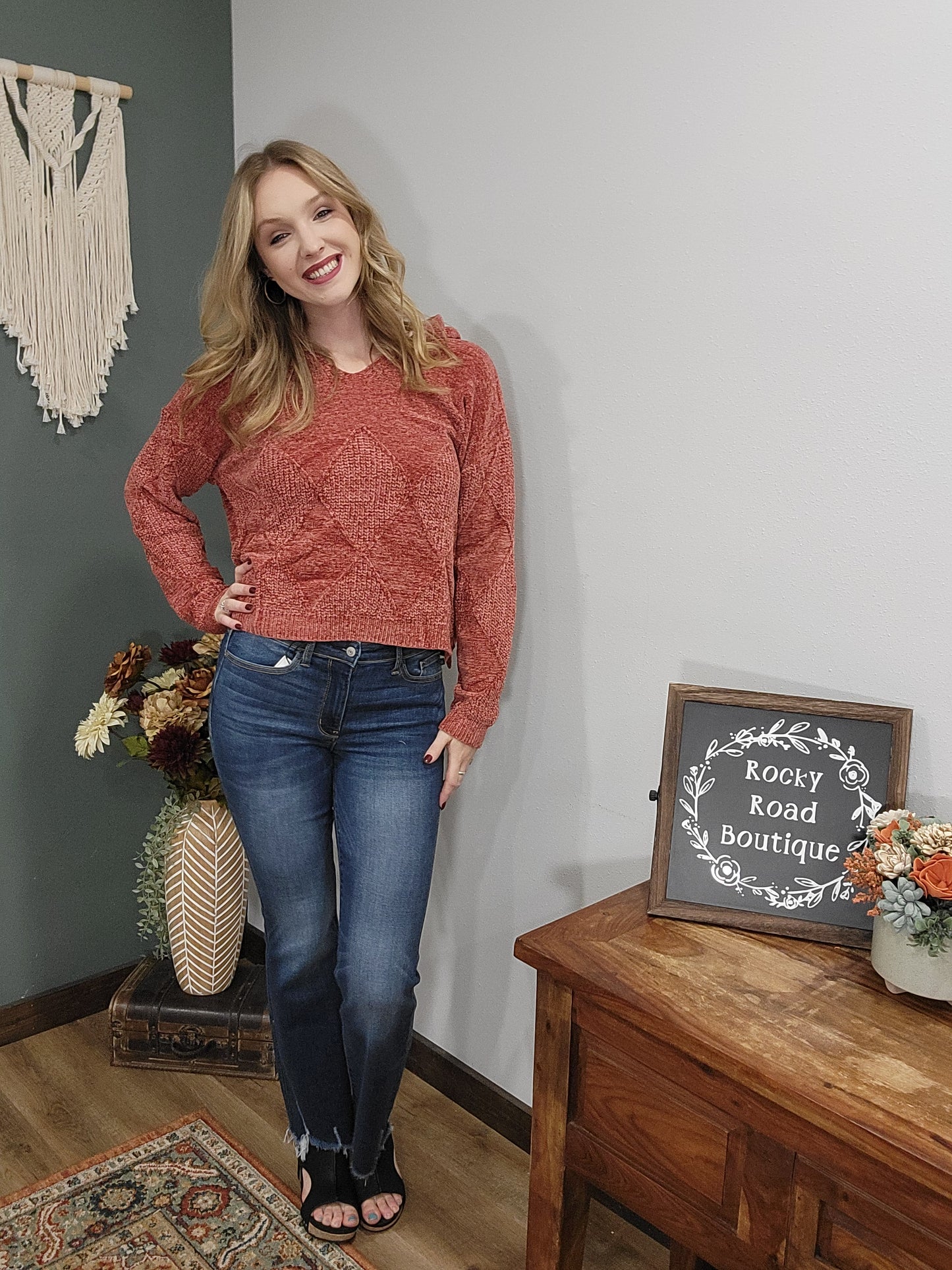 Staccato Chenille Hoodie Sweater