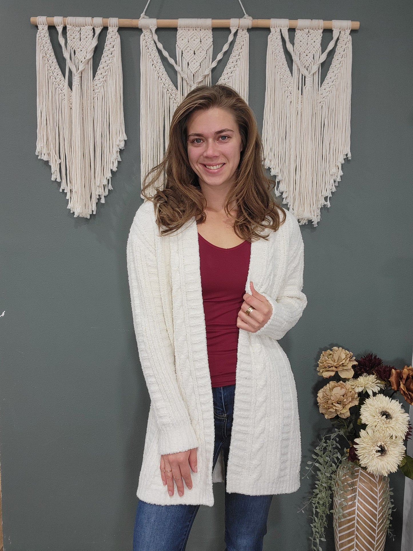 ComfyLuxe Chunky Knit Cardigan / Grey