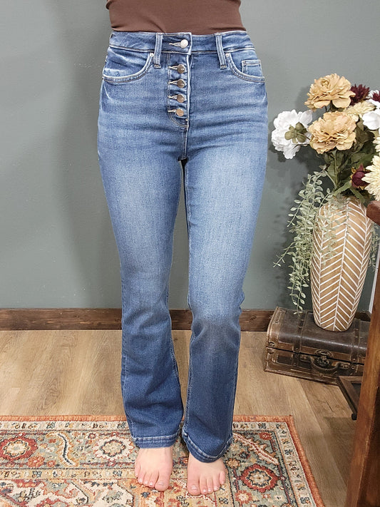 RFM High Rise Button Fly Mia Bootcut Jean