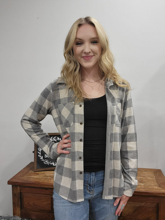 Panache Grey/Cream Buffalo Plaid