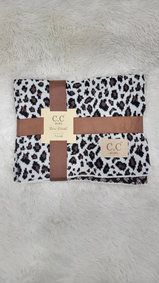 CC Baby White Leopard Blanket