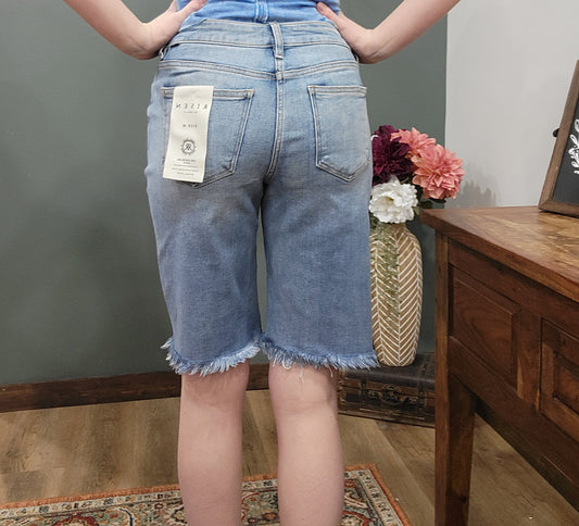 Risen Reg/Curvy Tummy Control Medium Wash Bermuda Jean Short