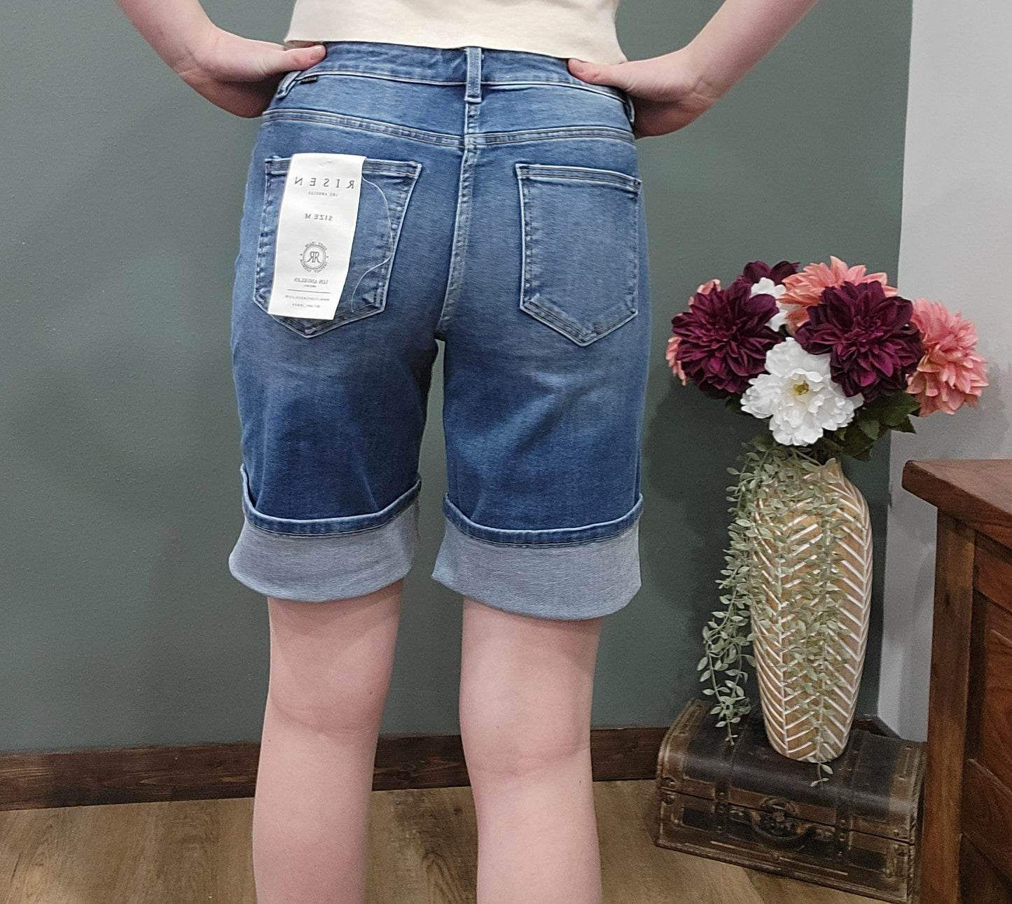 Risen Bermuda Dark Wash Jean Short