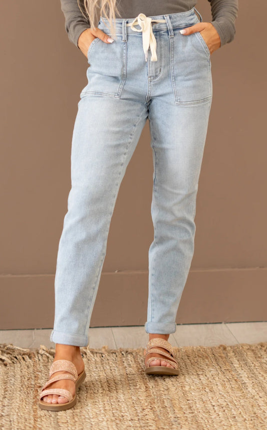 Judy Blue Curvy High Waist Light Wash Jean Jogger