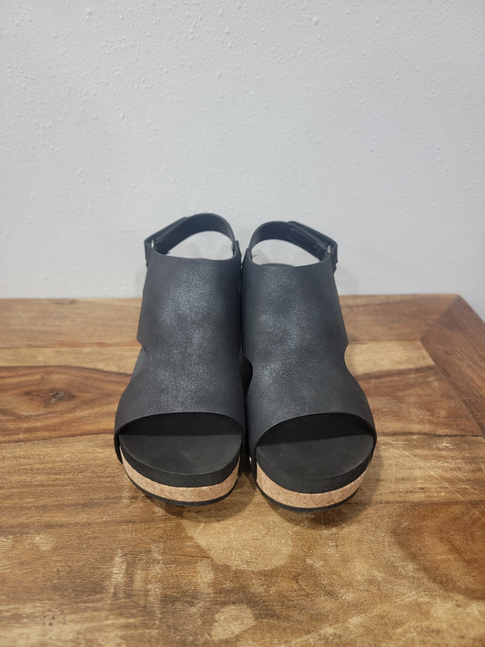 Very G Sparkle Cutout Wedge / Wally in Black