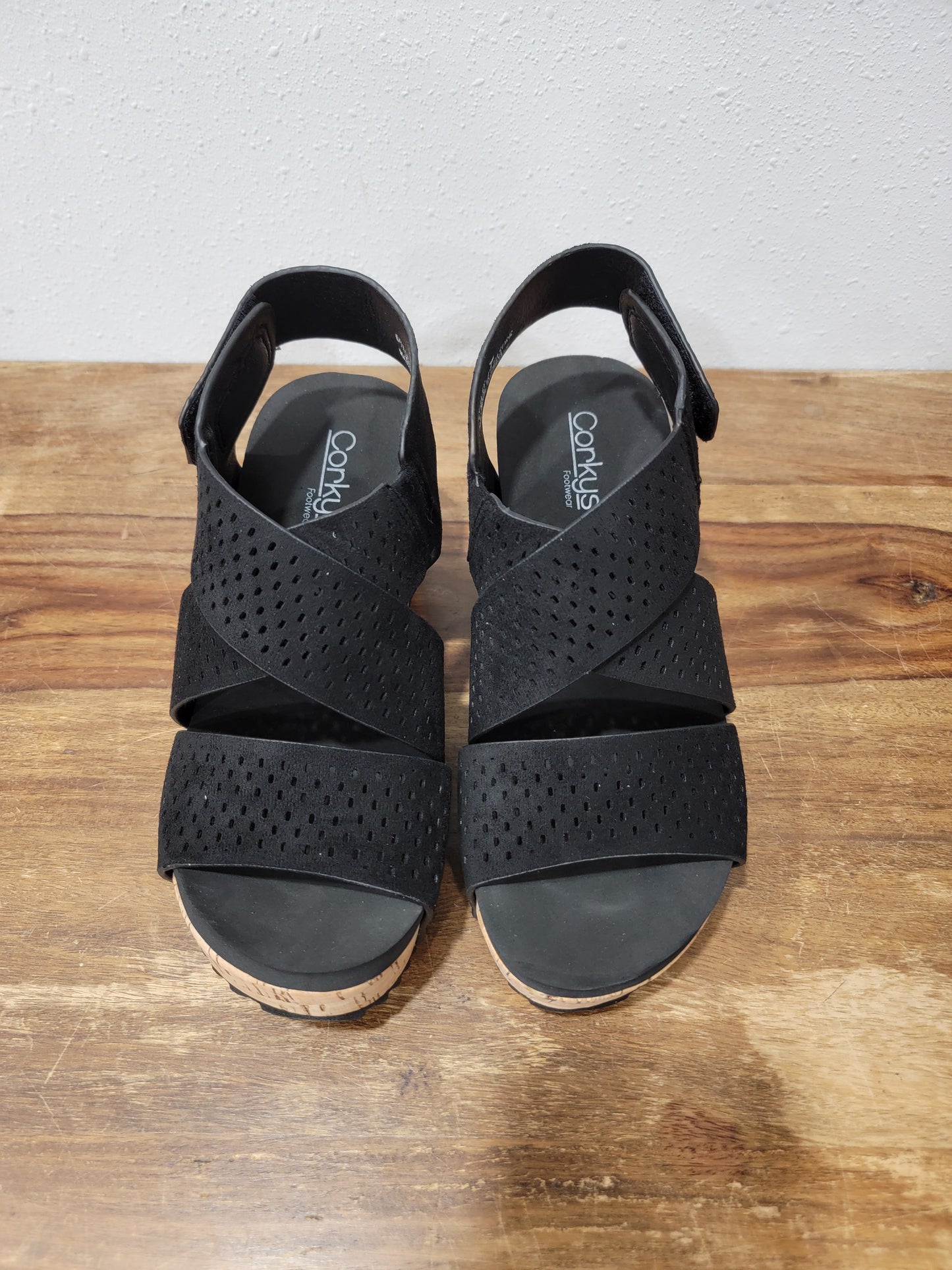 Corkys Black Guilty Pleasure Wedges