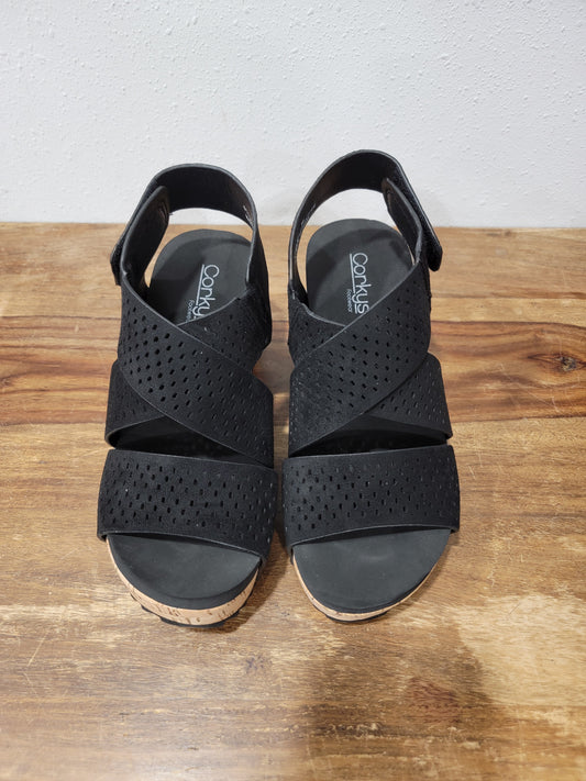 Corkys Black Guilty Pleasure Wedges