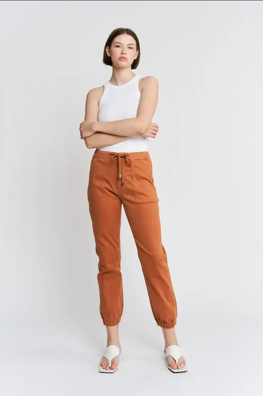Mica High Rise Crop Jogger - Cinnamon