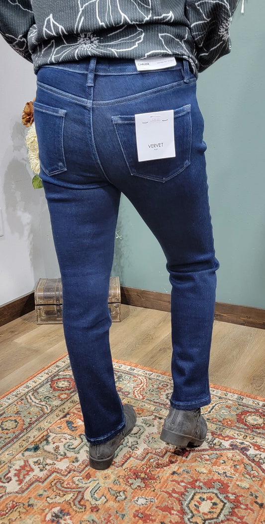 Vervet Carlene Mid-Rise Slim Straight Jean - Short Inseam