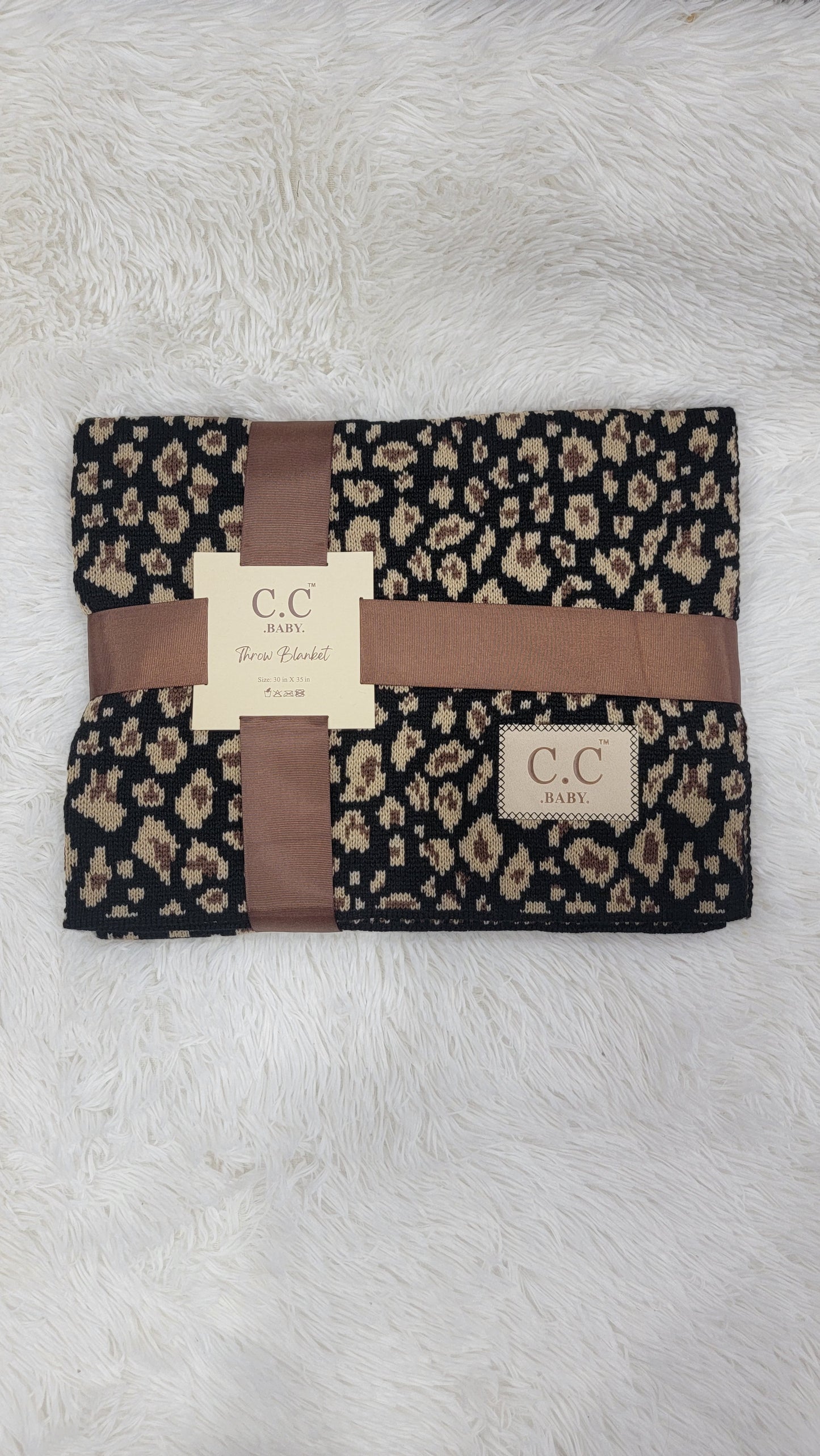 CC Baby Black Leopard Blanket