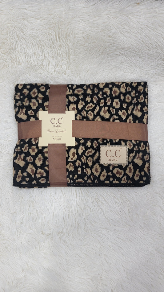 CC Baby Black Leopard Blanket