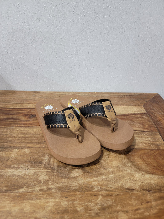 YellowBox Faux Leather Strap Sandal - Norrie Black