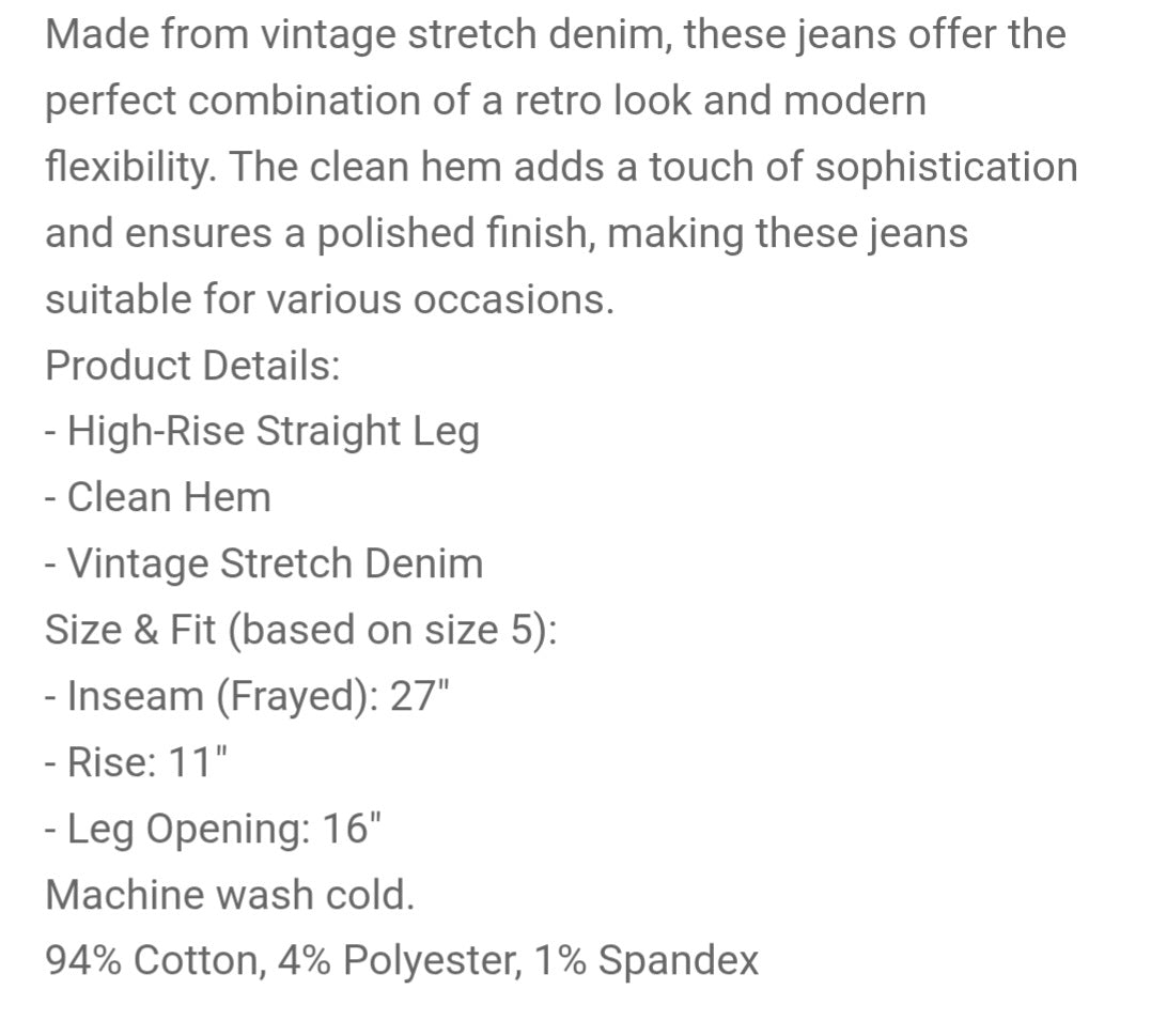 YMI Dark Wash Straight Leg Jean