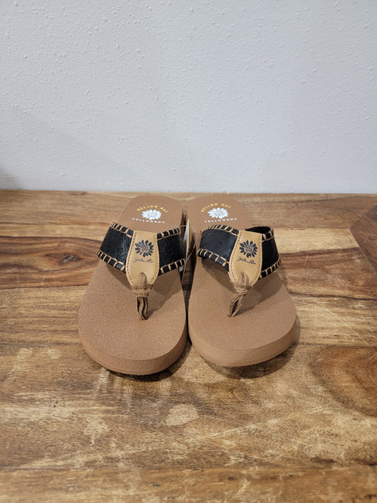 YellowBox Faux Leather Strap Sandal - Norrie Black