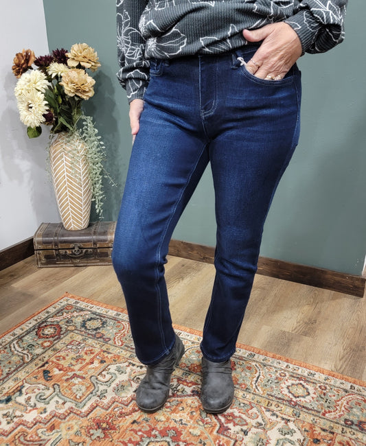 Vervet Carlene Mid-Rise Slim Straight Jean - Short Inseam