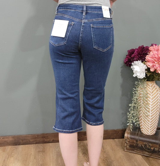 Royalty Tummy Control Dark Wash Capri Jean