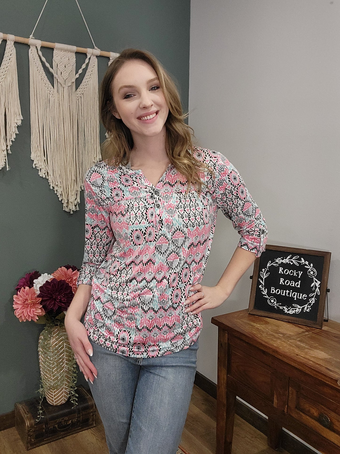 N Touch Lightweight Quarter Sleeve Top / Irene