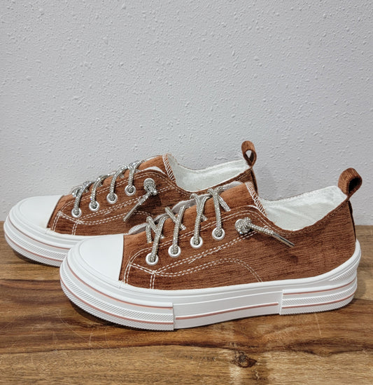 Very G Tan Rhinestone Aman 2 Slip-on Sneakers