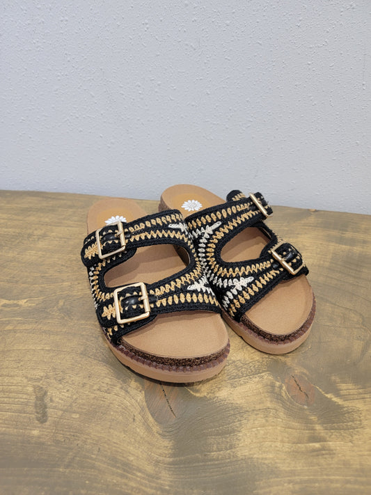 Yellow Box Slide On Knit Sandal / Holden Black