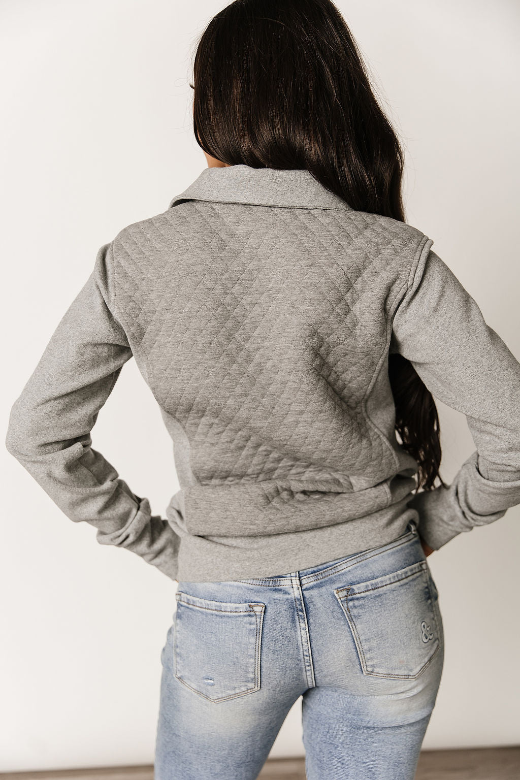 Ampersand Ave Grey Quilted Half Zip