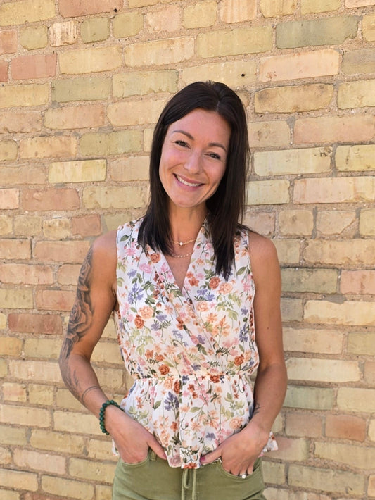 Gilli Floral Peplum Tank