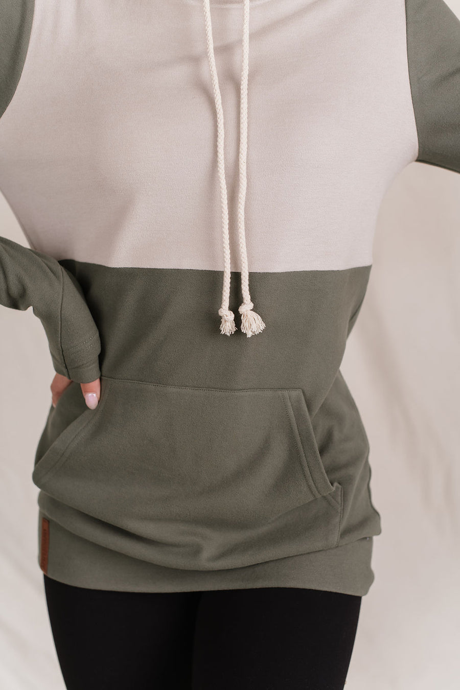 Ampersand Ave Olive Wanderlust Performance Fleece Cowlneck Sweatshirt