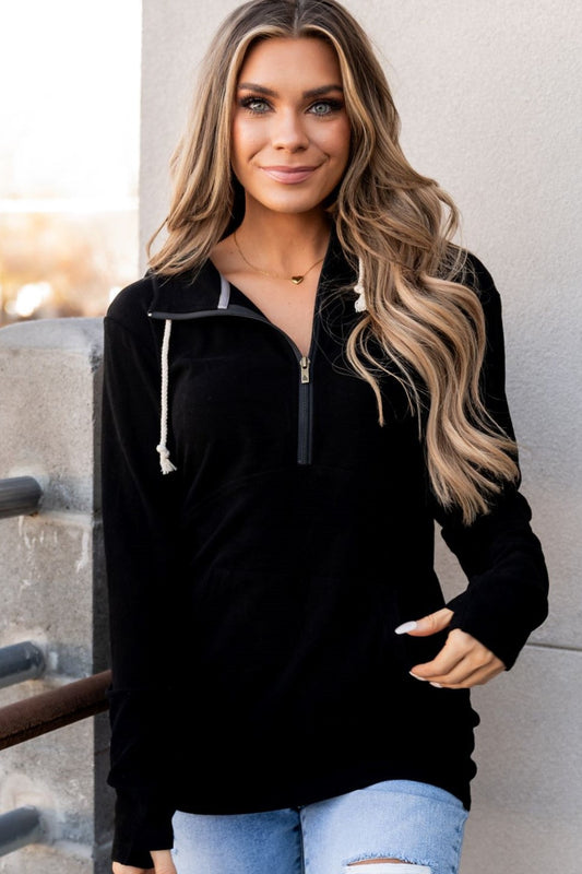 Ampersand Ave Poppy Seed Half Zip Sweatshirt