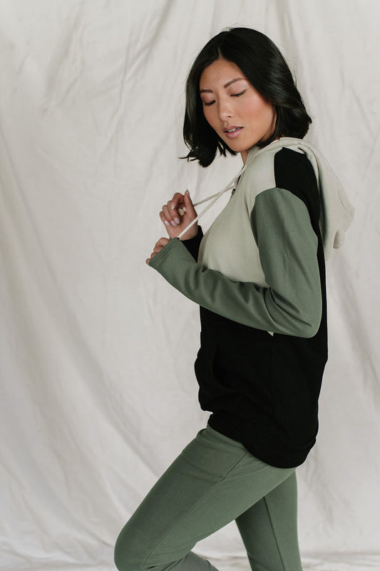 Ampersand Ave Olive Wanderlust Performance Fleece HalfZip Sweatshirt