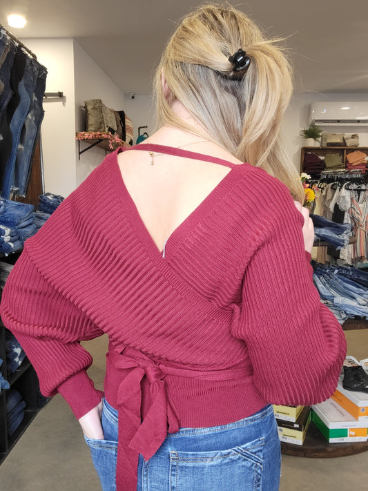 Burgundy Wrap Top