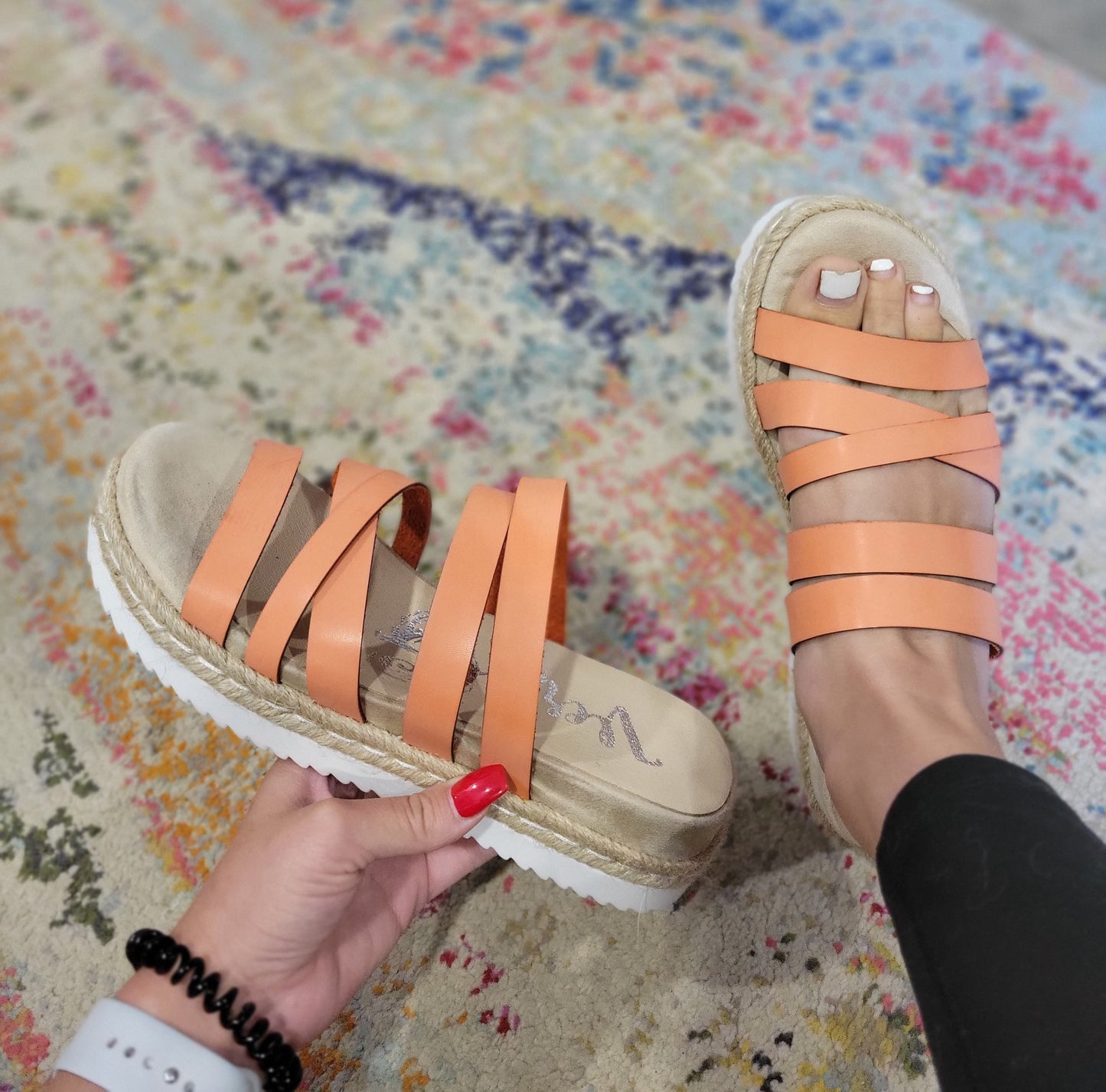 Very G Lindy Peach Slip On Espadrilles