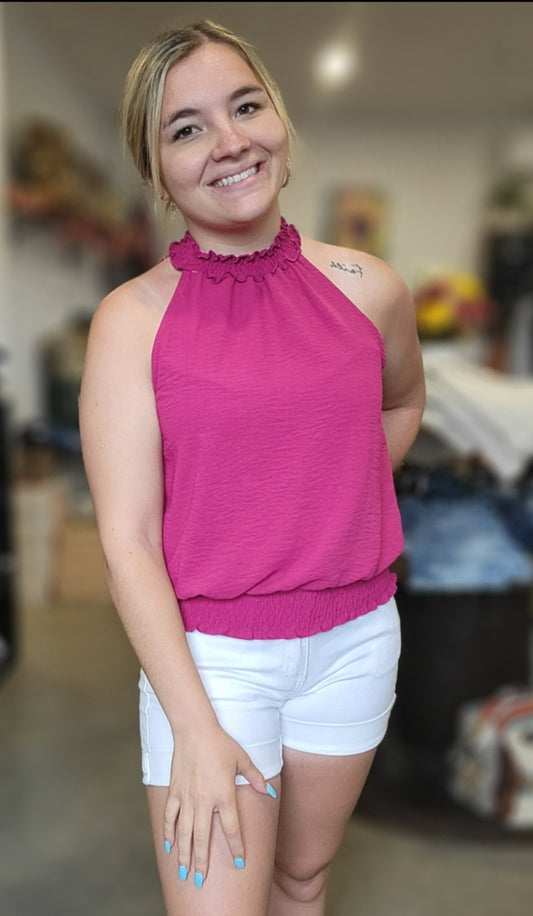 High Neck Ruched Tank