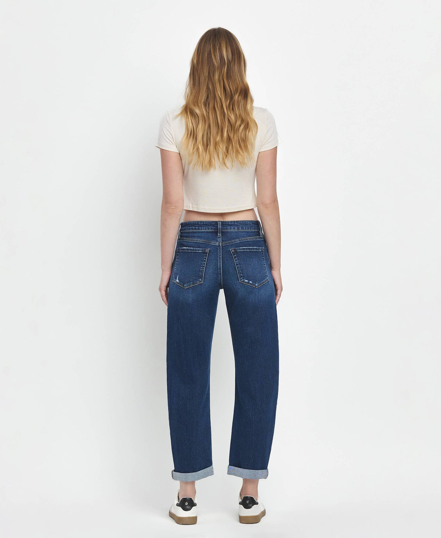 Lovervet Mid Rise Double Cuffed Barrel Jean